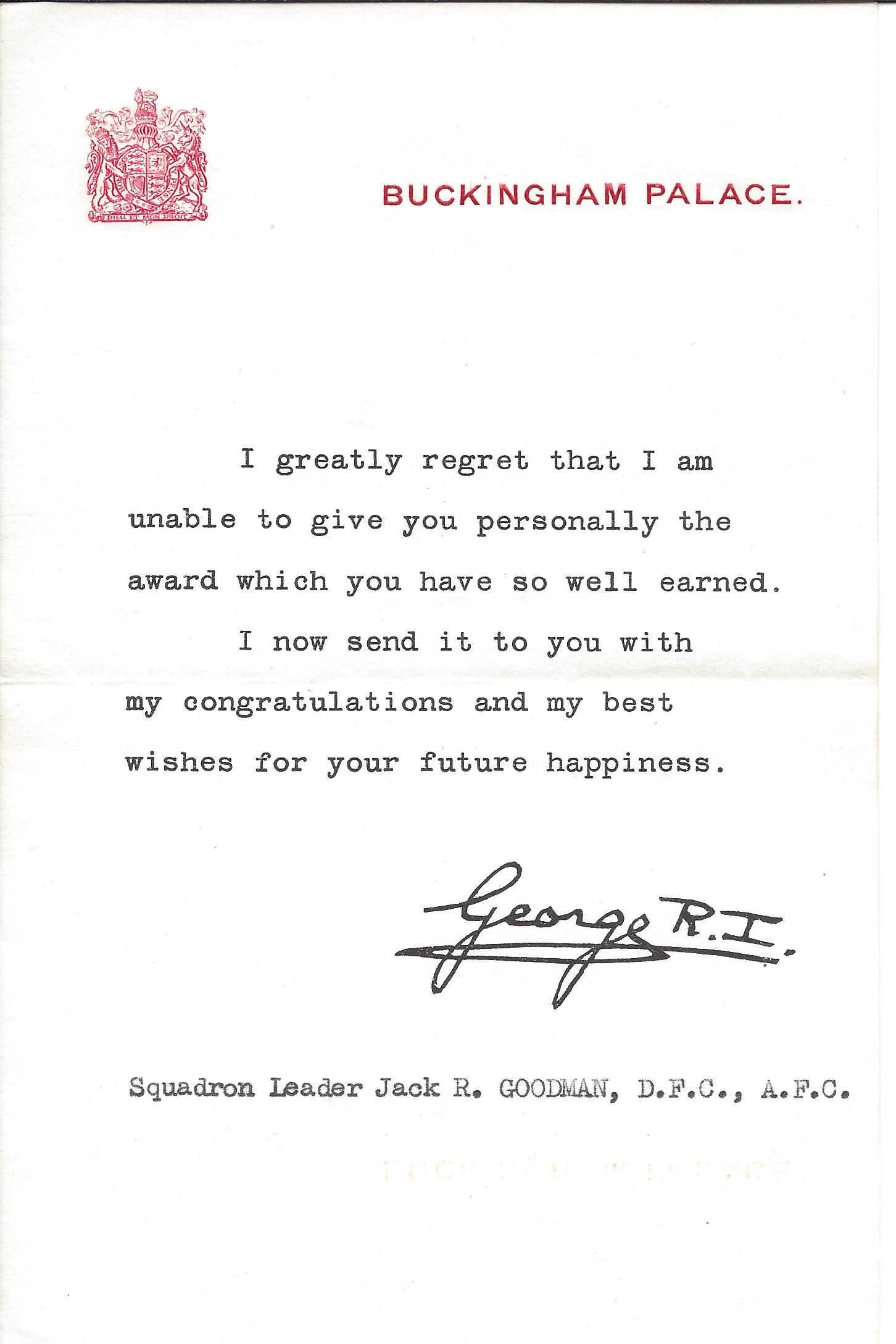 Note from King George